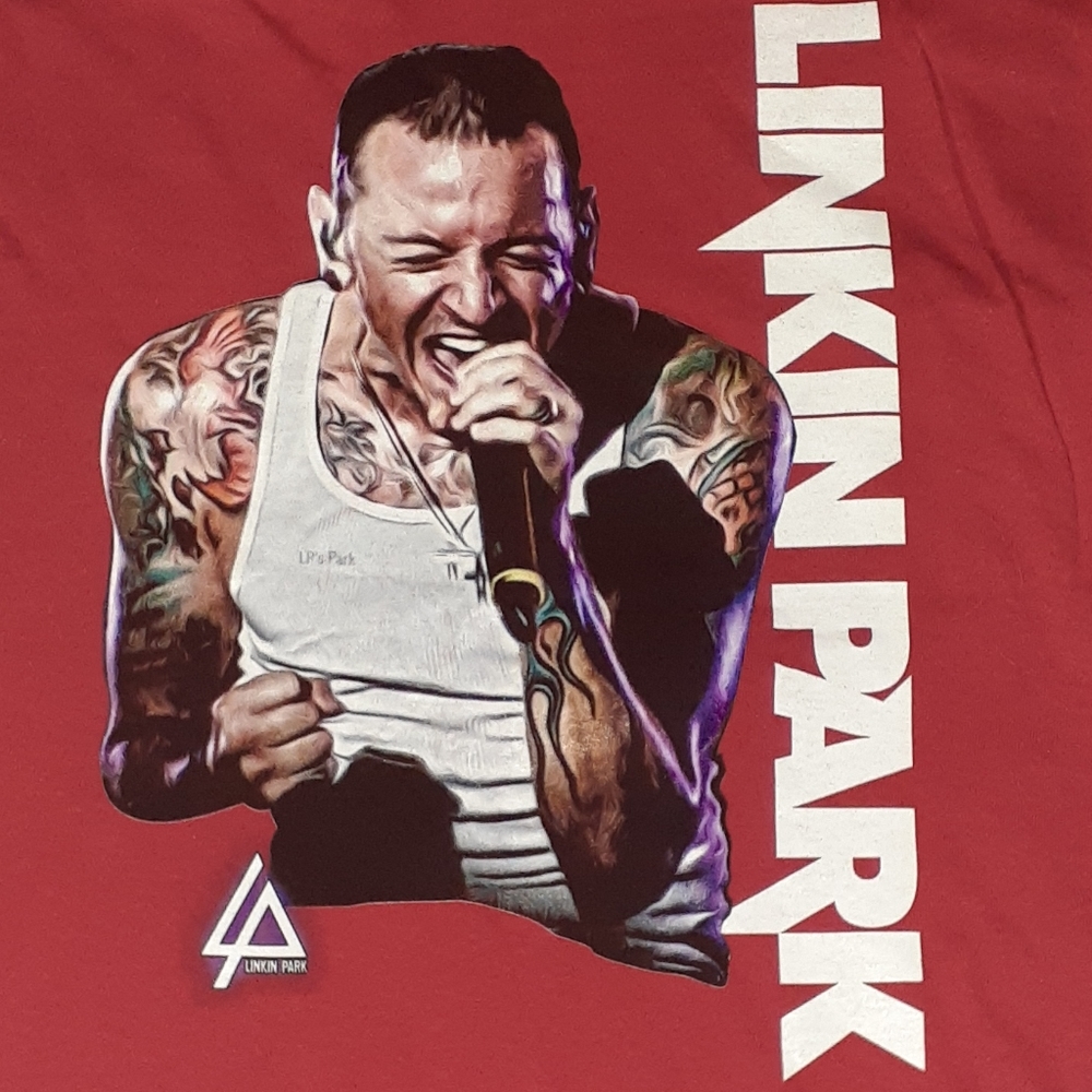 Chester Bennington Linkin Park Red Shirt Rock Metal Band Tee